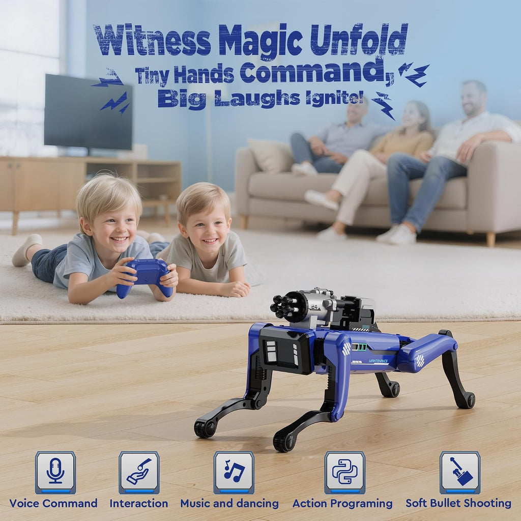 Robot Dog - Interactive STEM Toys with Voice & Remote Control, 30+ Lifelike Actions, Programmable Play, 25m Range, Durable & Safe - Best Gift for