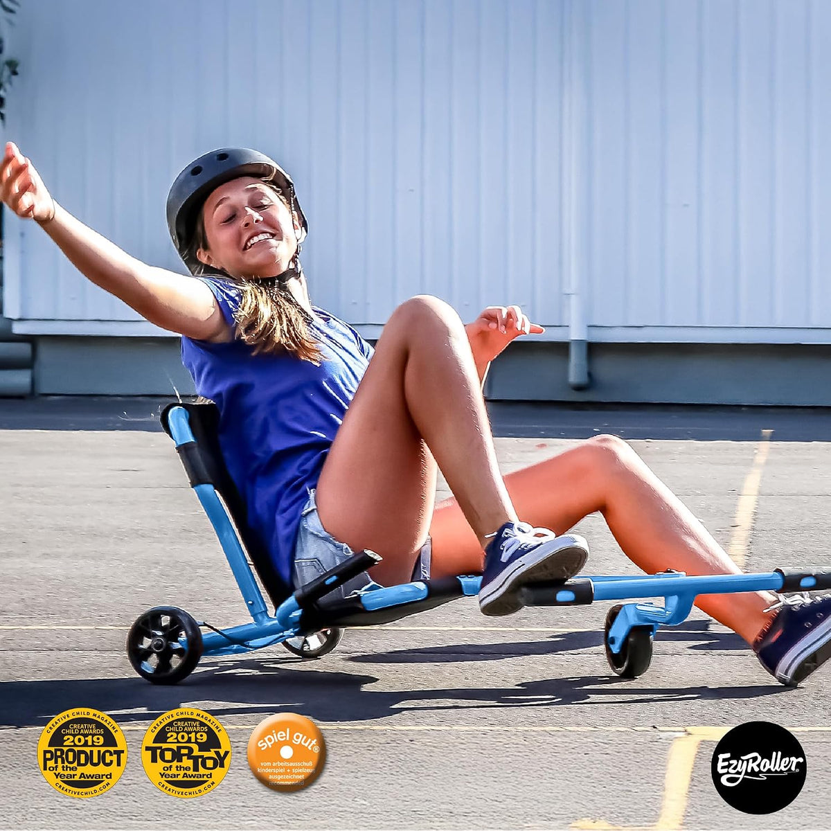 Ezyroller Pro X Ride On Toy for 10+ Ideal Weight 100-180 lbs, Blue