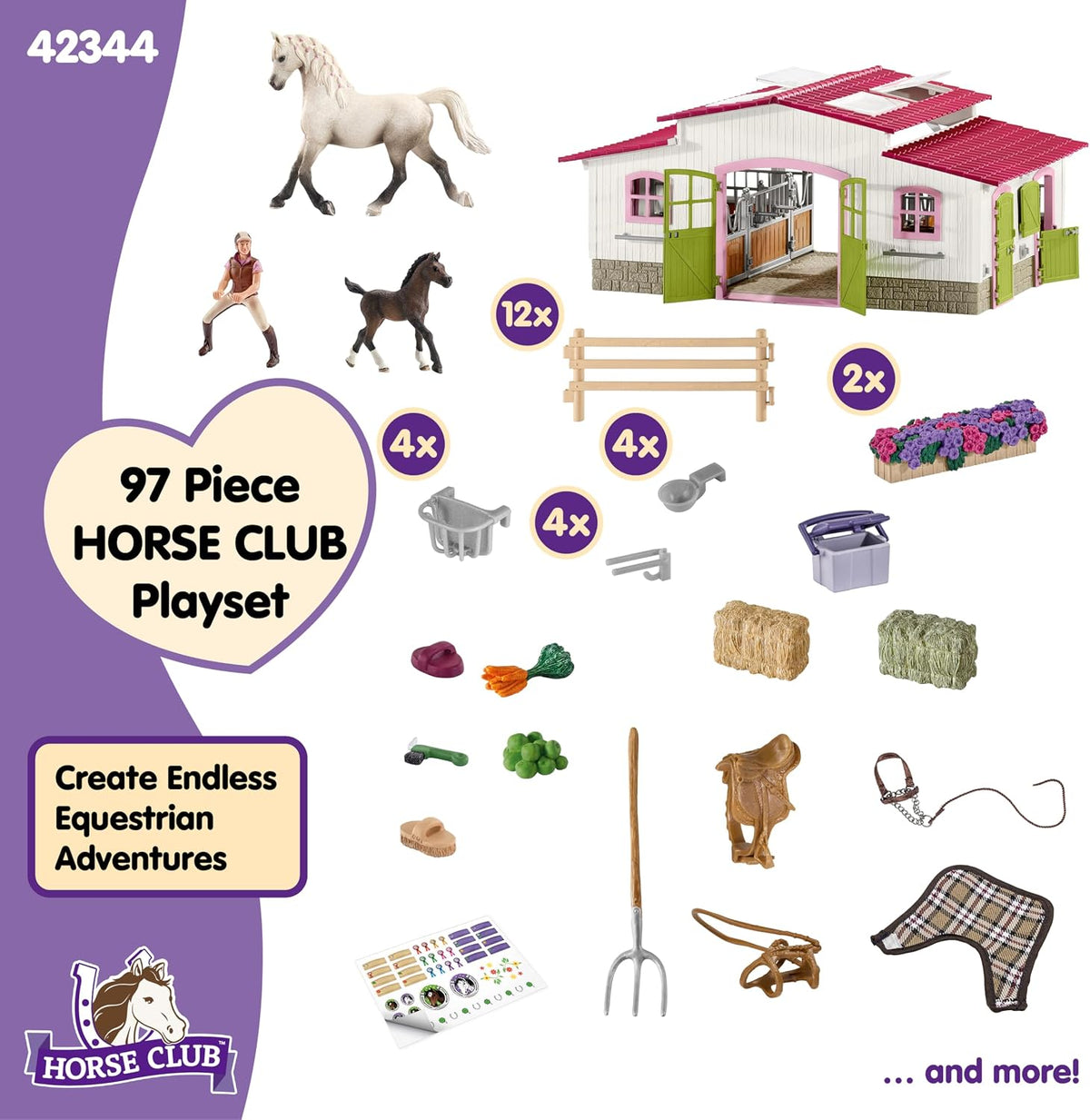 Schleich Horse Club - 97Pc Riding Center With Rider And Horses | 42344