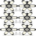 Led Garage Lights Bulb 6 Pack 200W Super Bright Ceiling Led Shop Lights, E26/E27 Base, 6500K, 20000LM Deformable Led Garage Light for Basement, Attic