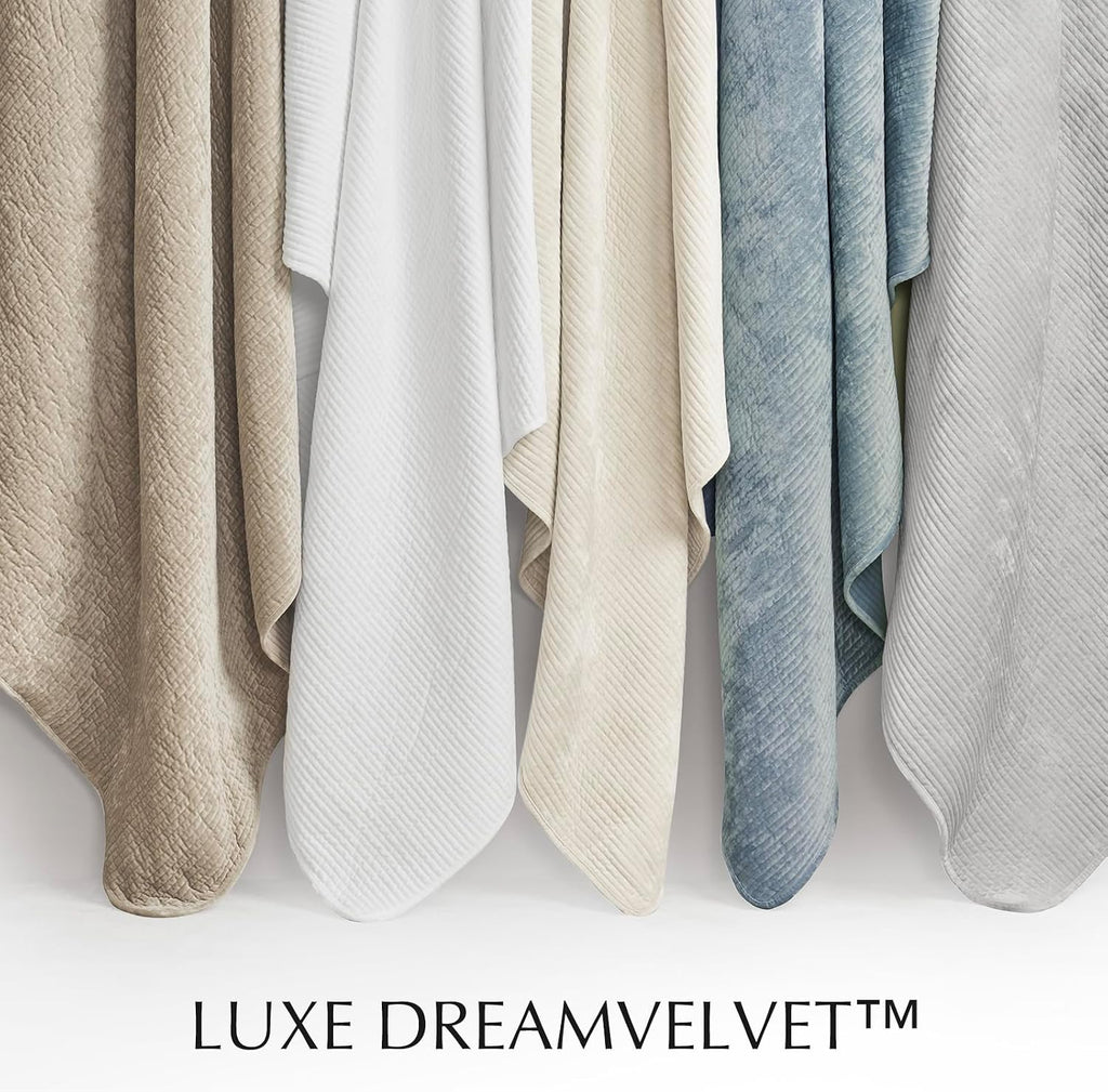 Striped Channel Velvet Quilt Set, King Size, Urban Taupe
