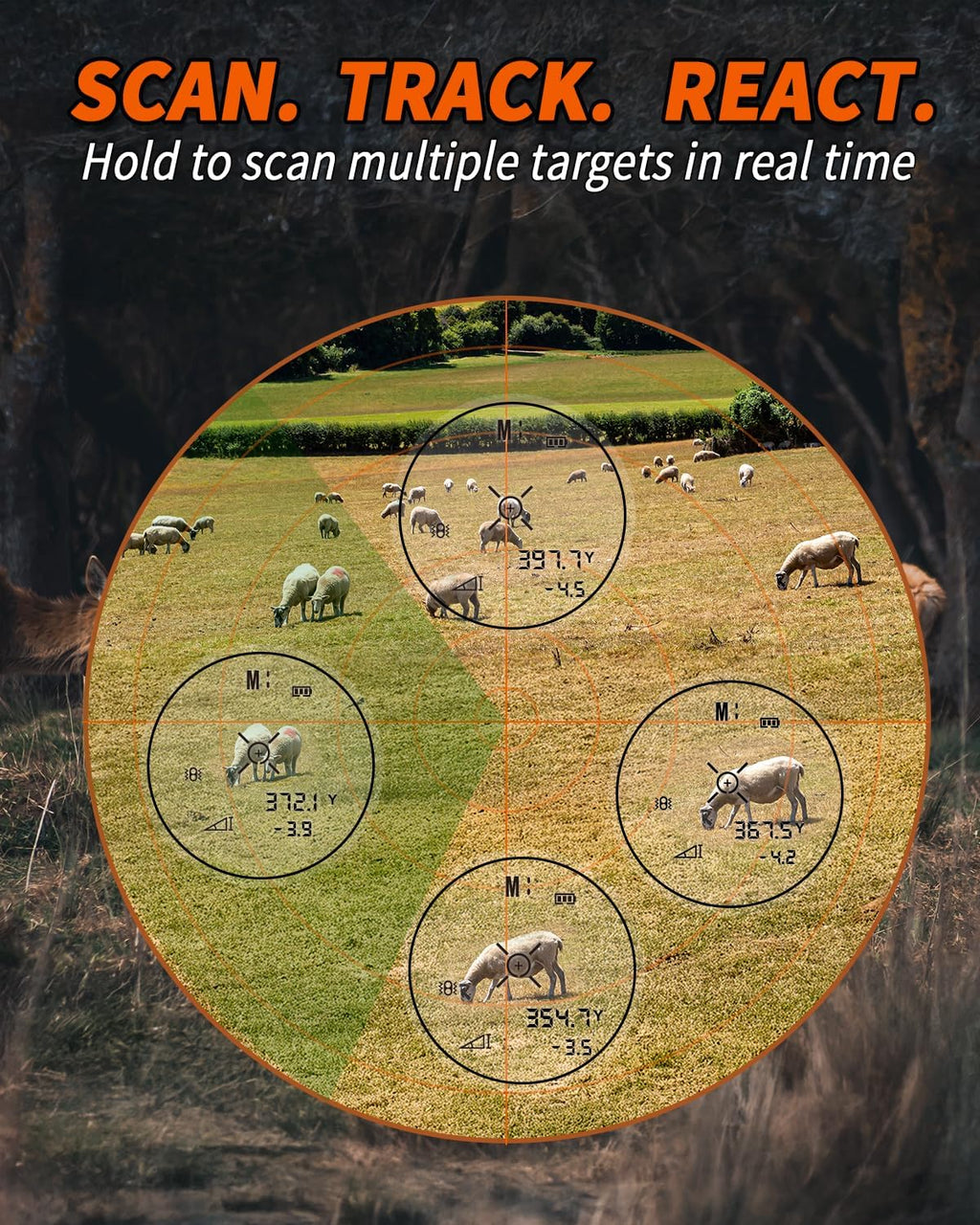 WOSPORTS 1200 Yards Hunting Rangefinder,Archery Rangefinder - Laser Range Finder for Hunting Golf with Speed, Scan and Normal Measurements