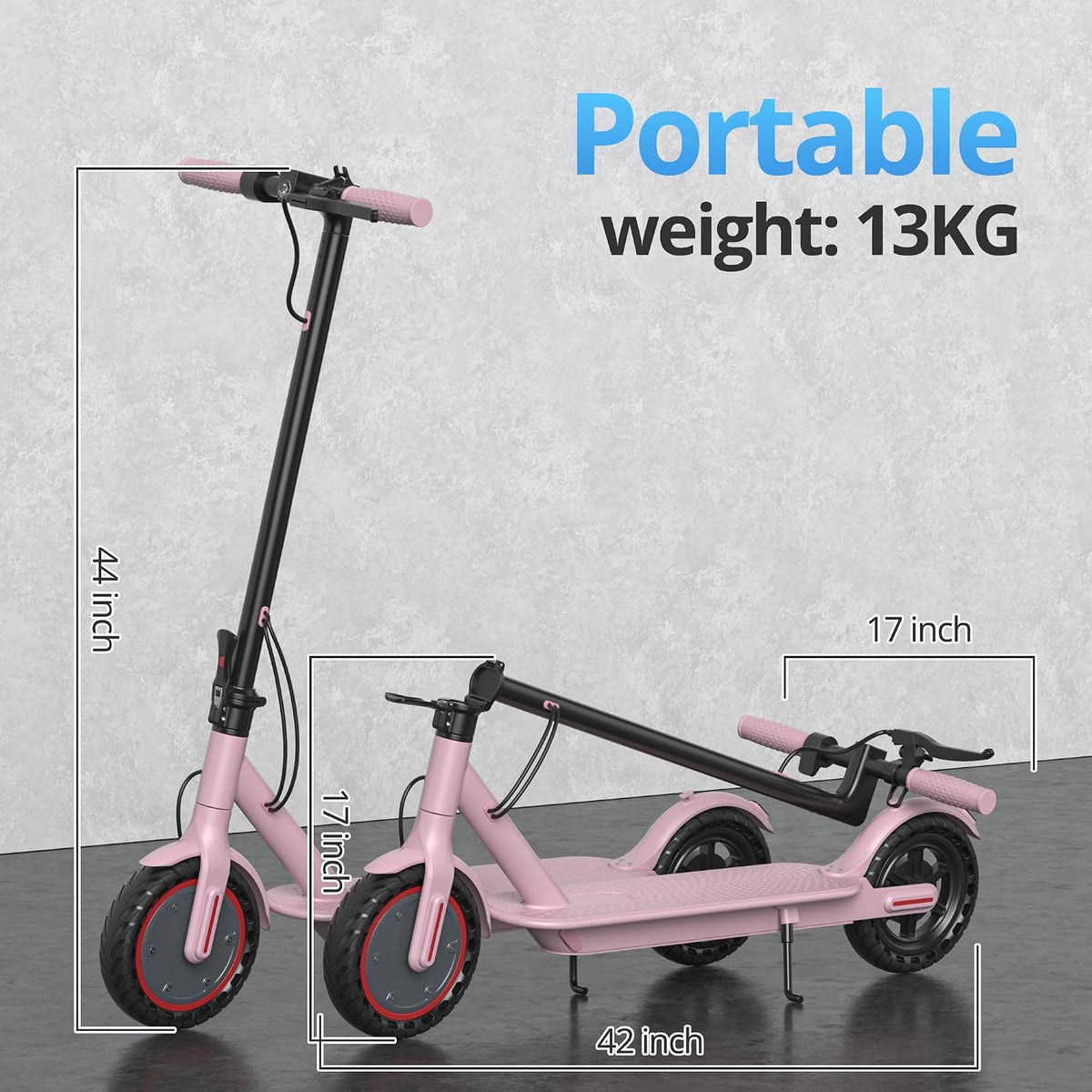 Electric Scooter - 350W/500W Motor, 8.5"/10''Solid Tires, Up to 19/22MPH& 16/21/23Miles Long-Range Portable Commuting Scooter for Adults with Double