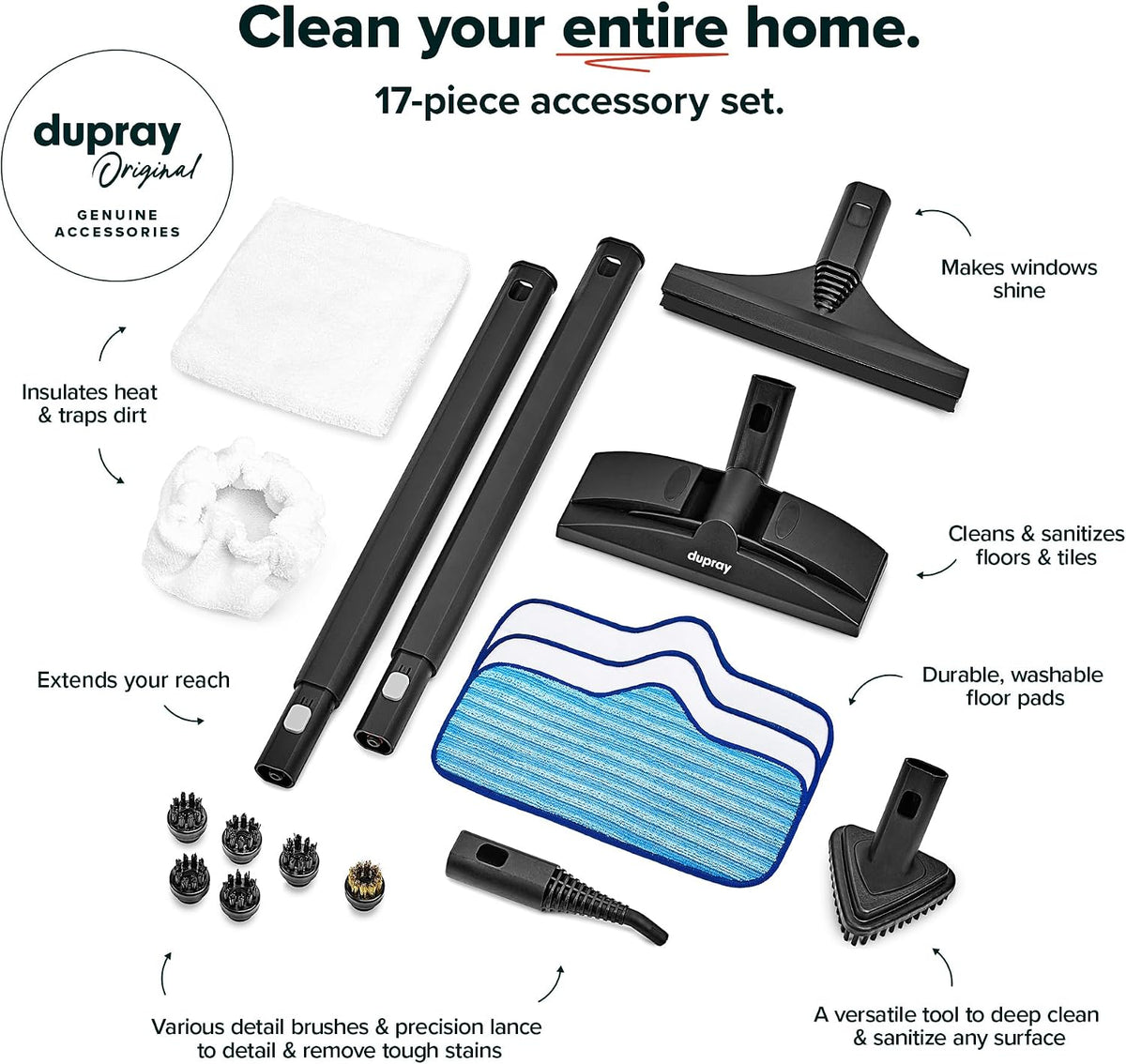 Dupray Neat Plus Steam Cleaner for Home - Essential Pack