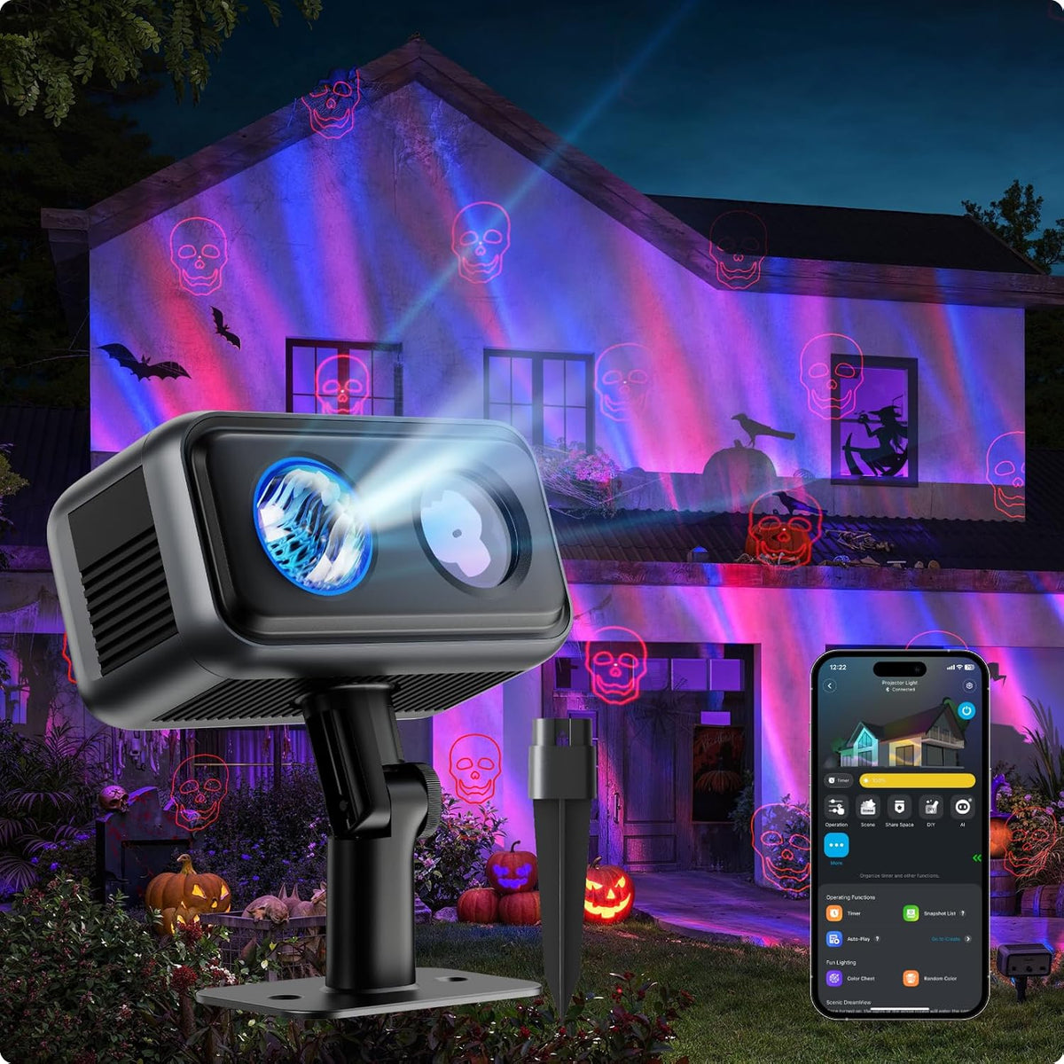 Govee Outdoor Halloween Projector Light, Upgraded Aurora Star Projector