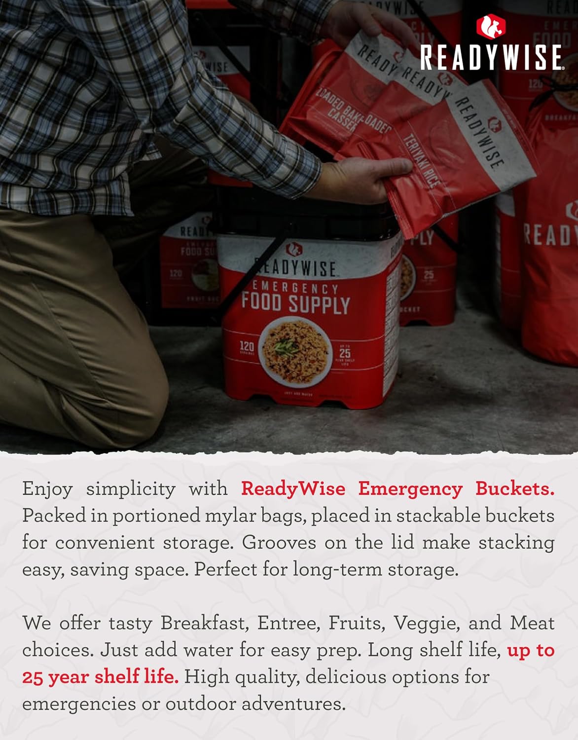 READYWISE Emergency Food Survival Supply 7 Day Grab Bag, 60 Servings