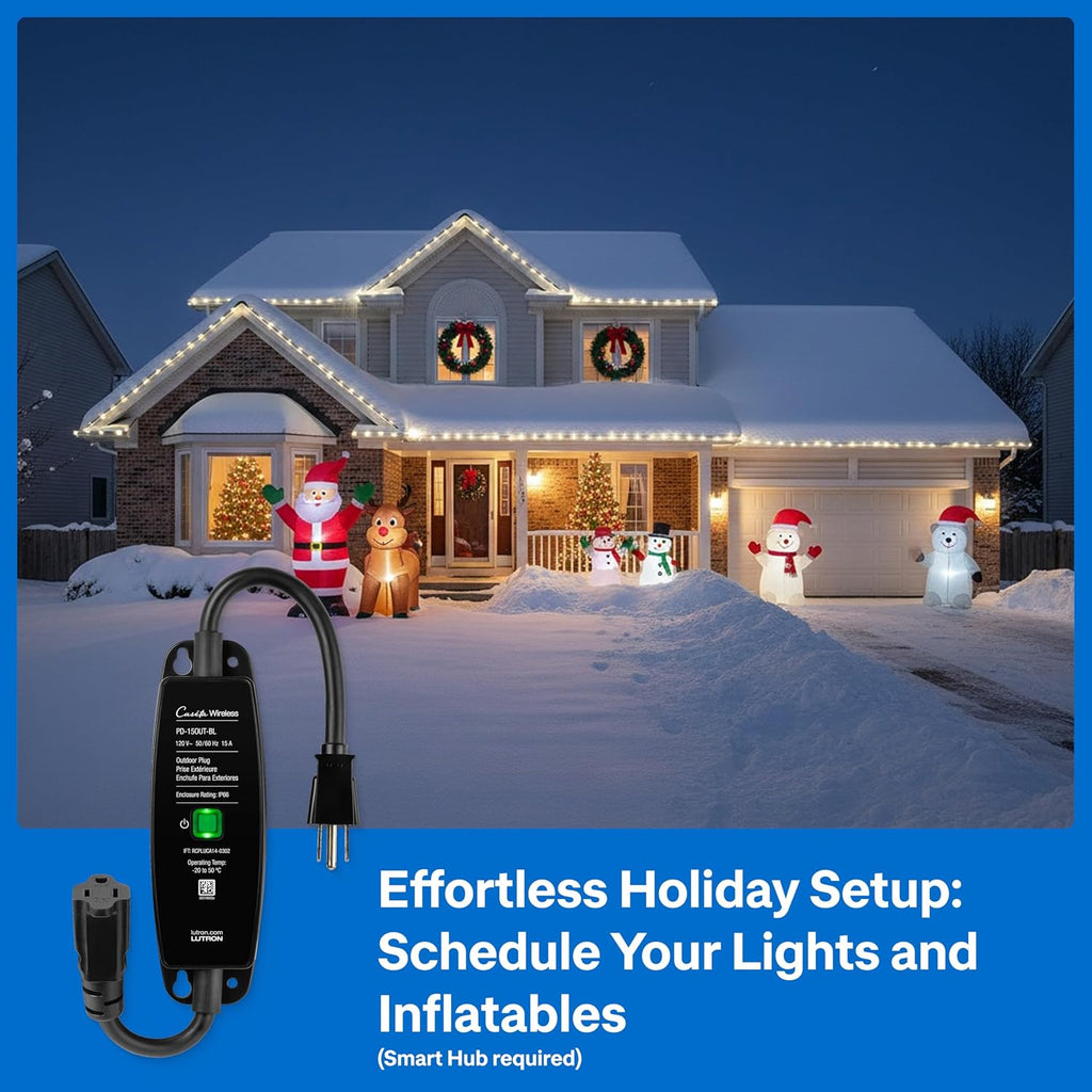 Lutron Caseta Smart Outdoor Plug for Lights and Motors (Smart Hub Required)