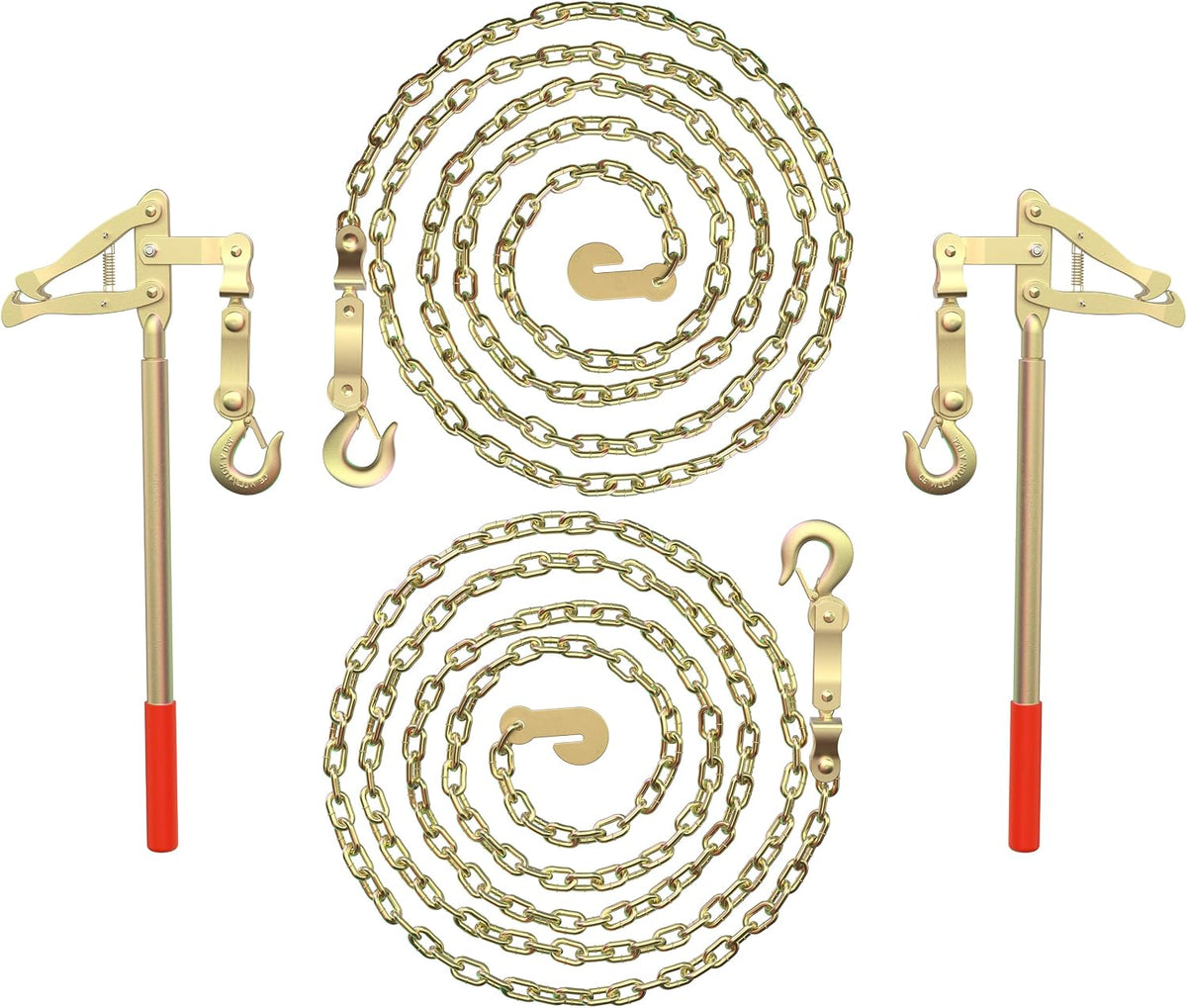 Fence Stretcher Tool Chain Link Fence Bar Puller, Heavy Duty Steel 19.7ft Chain Strainer Wire Tensioner, Barbed Wire Fence Tensioner and Repair Tool