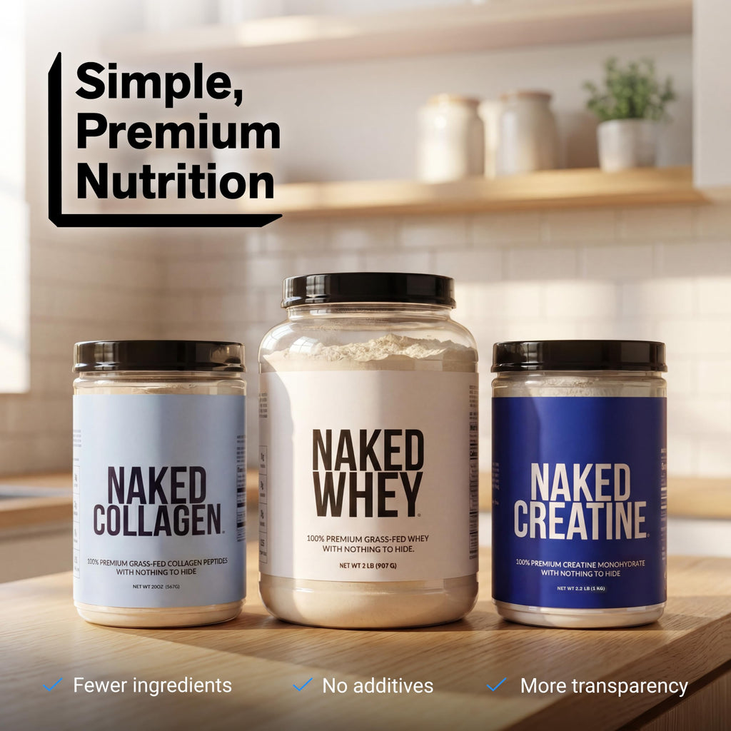 NAKED Whey 2LB 100% Grass Fed Whey Protein Powder - Only 1 Ingredient, Unflavored Whey Protein, NSF Certified, Undenatured, Gluten Free, Soy Free, No