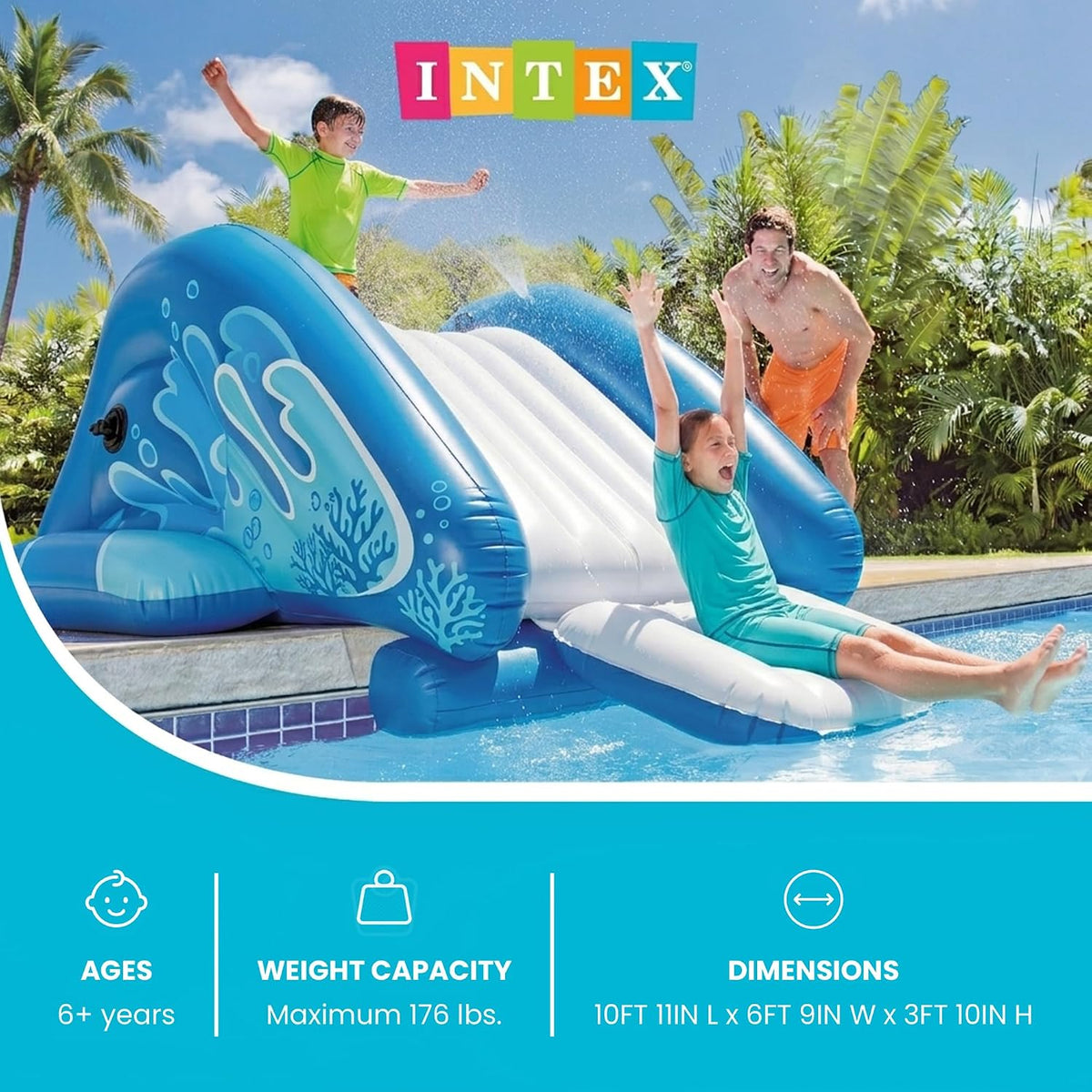 INTEX Kool Splash Inflatable Water Slide for Swimming Pool Fun