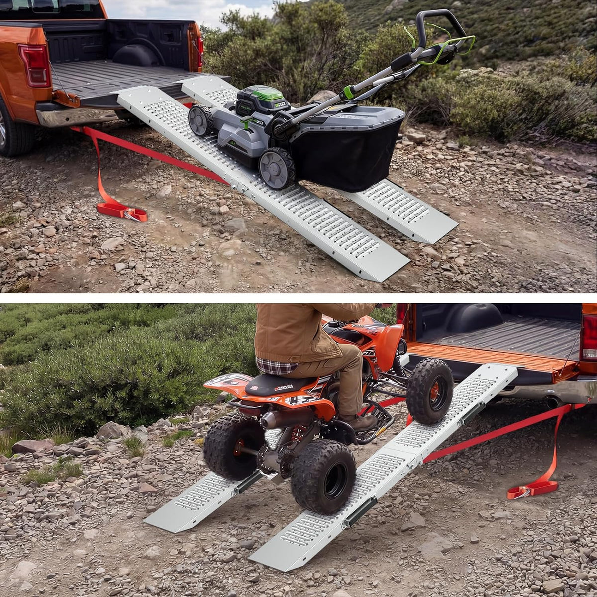 Truck Ramps 75" 1500 LBS 2 Pack, Extra Heavy Duty Loading Ramps for Lawn Mower, Portabe Non Slip Motorcycle Ramps for Pickup Trucks, ATV, Dirt Bikes