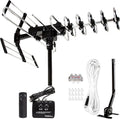 Five Star 2026 Upgraded Outdoor TV Antenna - 200 Mile Range Motorized 360° Precise Rotation HDTV Antenna, Smart Amplified NextGen ATSC 3.0 4K 1080P