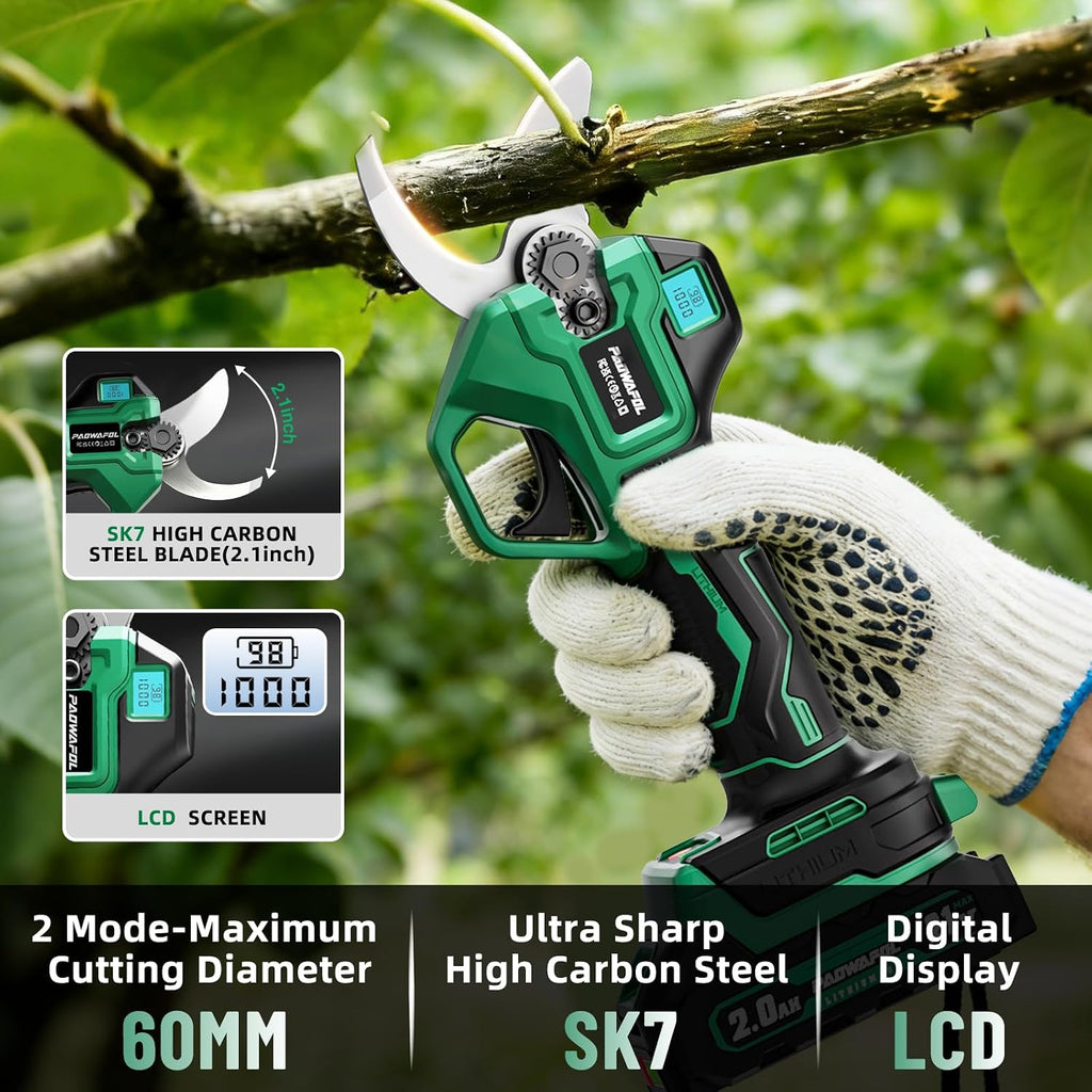 2.5“/63mm Electric Pruning Shears, Upgraded Cordless Electric Scissors