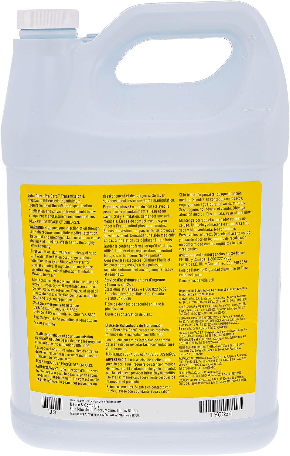 John Deere Original Equipment Gallon-Sized Hy-Gard Oil - TY6354 (2 GALLONS)