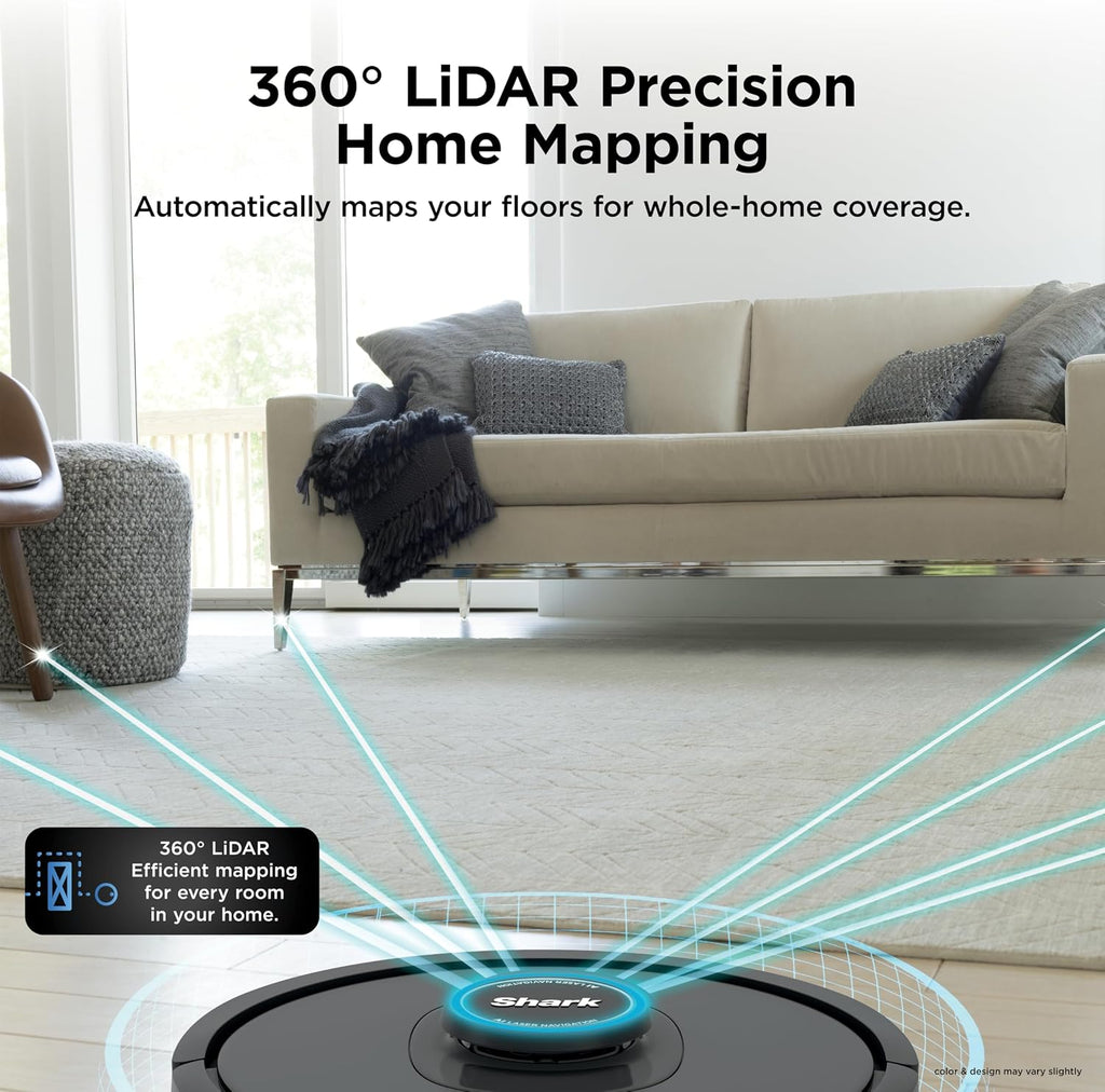 Shark AV2501S AI Ultra Robot Vacuum, with Matrix Clean, Home Mapping, 30-Day Capacity HEPA Bagless Self Empty Base, Perfect for Pet Hair, Wifi, Dark
