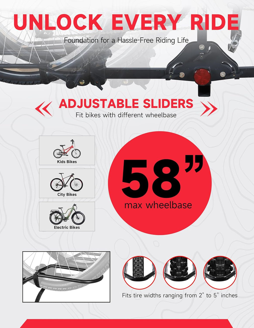 Young 200 lbs 2-Bike Rack Hitch Mount for Car SUV, 2" Receiver, Easy Fold