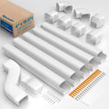 Mini Split Line Set Cover with Flexible Duct, 4" 19.5Ft, White