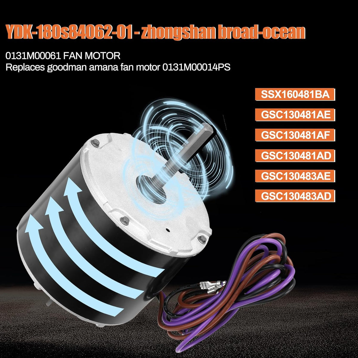 0131M00061SP Condenser Fan Motor, 1/4 Hp Condenser Fan Motor