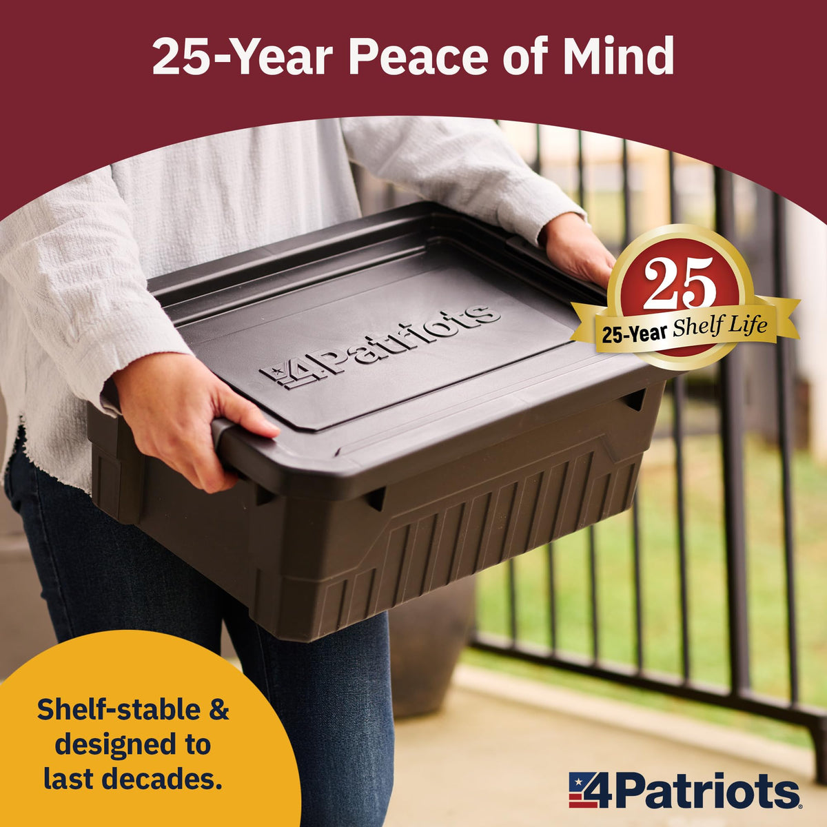 4Patriots Emergency Entree Food Kit – 128 Servings, Tasty Freeze-Dried MRE Survival Meals, 25 Year Shelf Life
