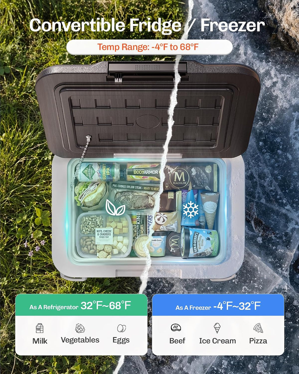 12V Refrigerator 11QT Portable Freezer Electric Cooler