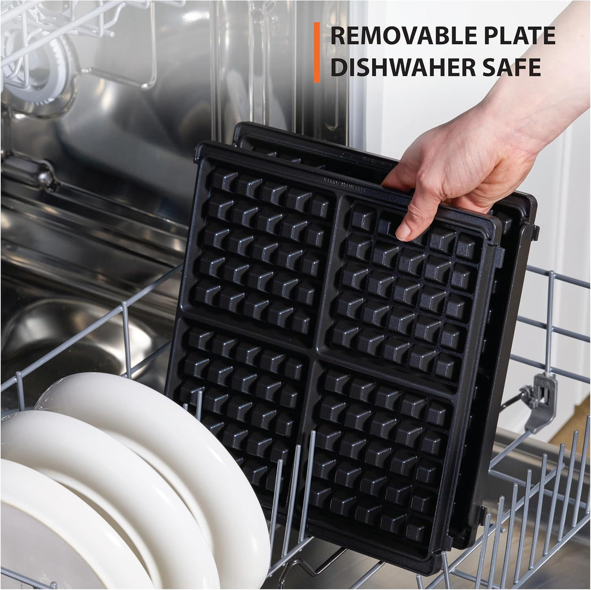 KRUPS 4-Slice Belgian Waffle Maker Nonstick Removable Plates