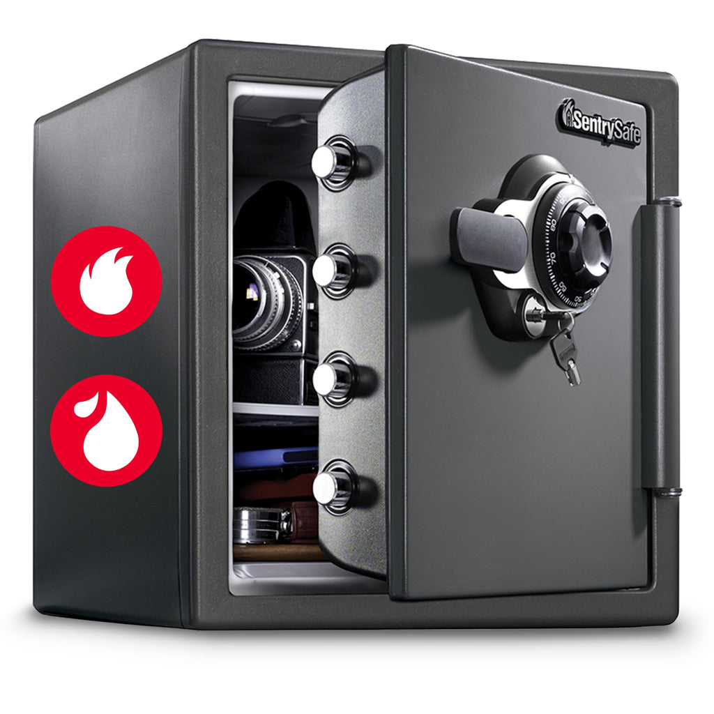 SentrySafe Fireproof Waterproof Safe Dial Combination 1.23 Cu Ft SFW123DSB
