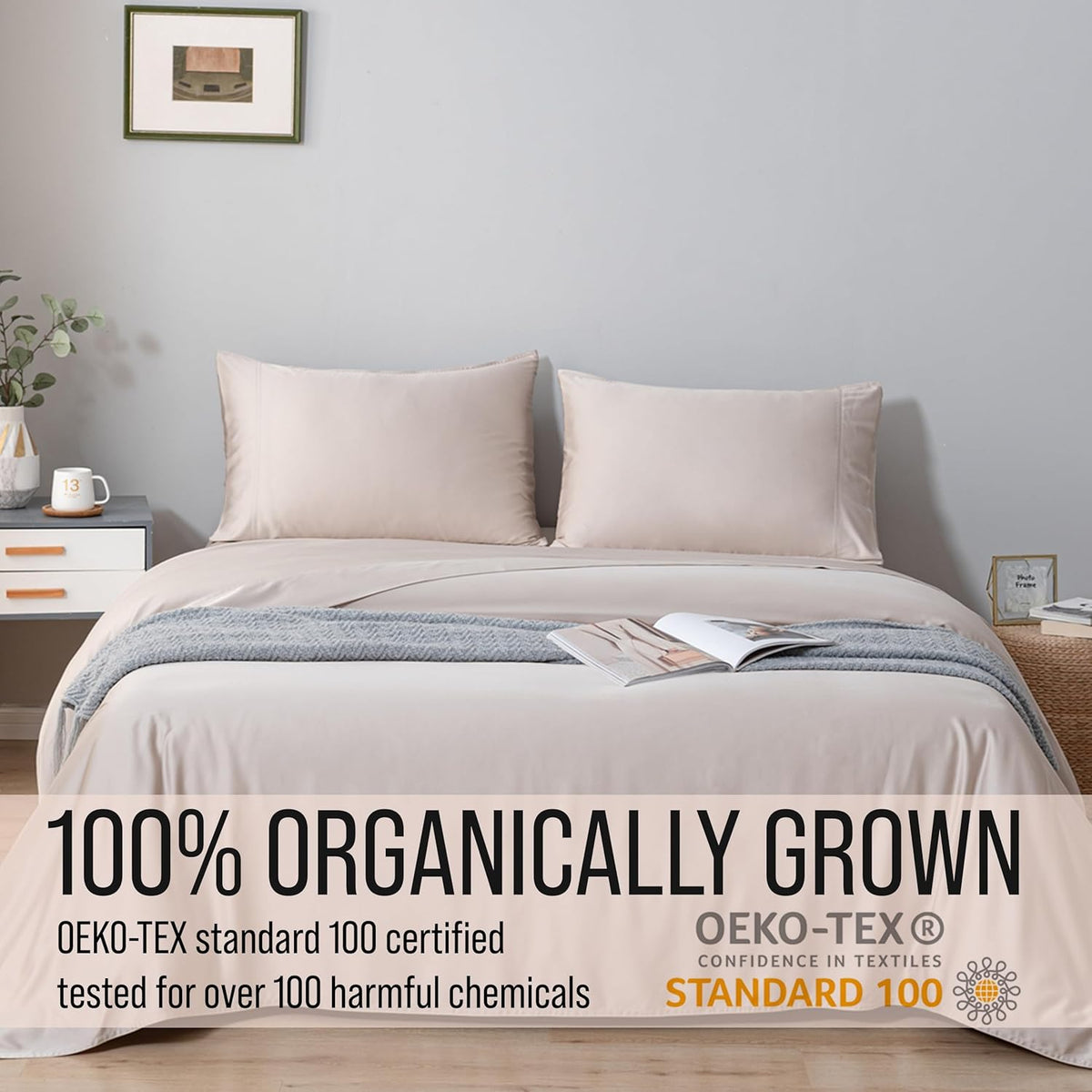 Bella Coterie Bamboo Viscose 34" Split Top King Sheets, Organically Grown