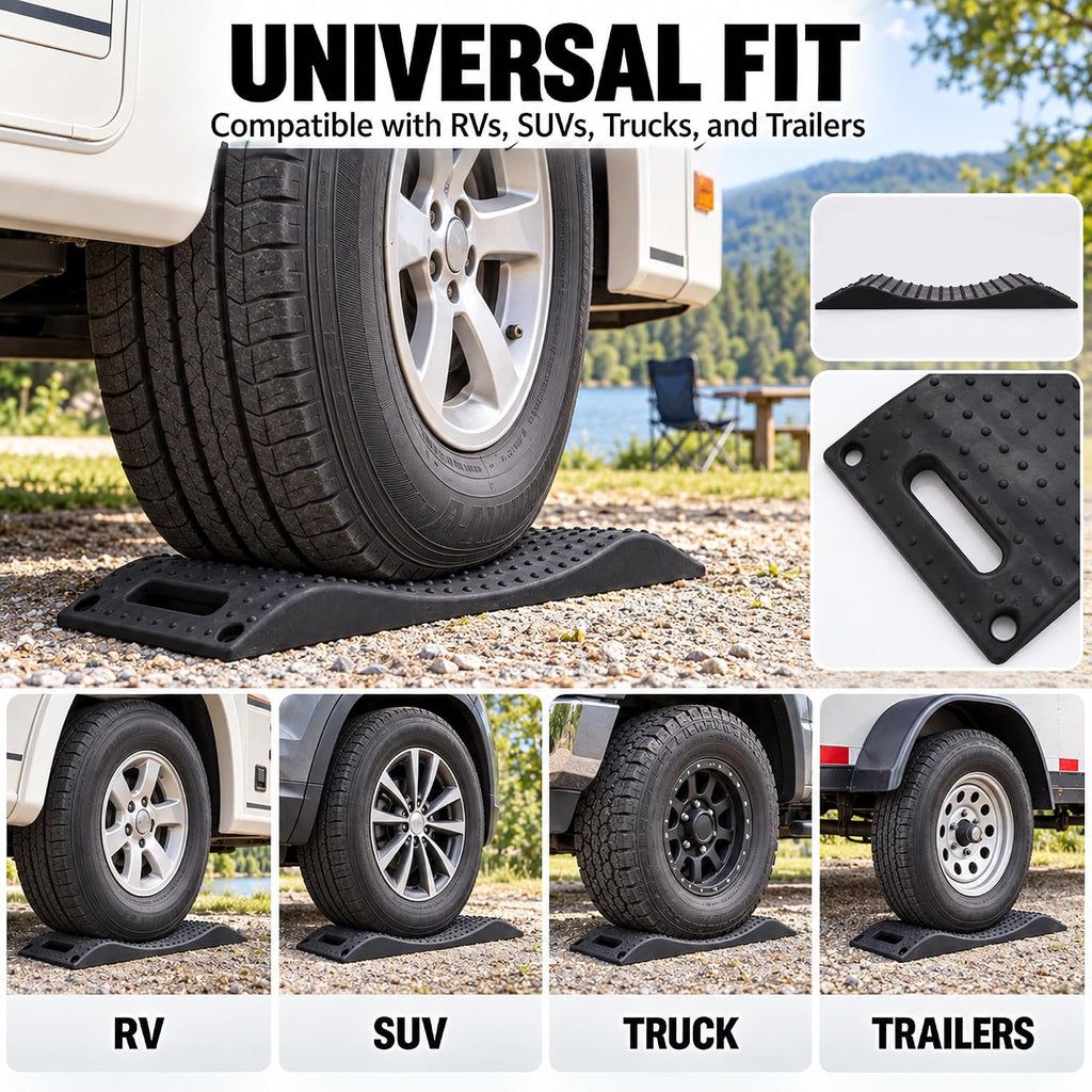 Tire Saver Ramps, 4-Pack Rubber Tire Cradles, Flat Spot Protectors