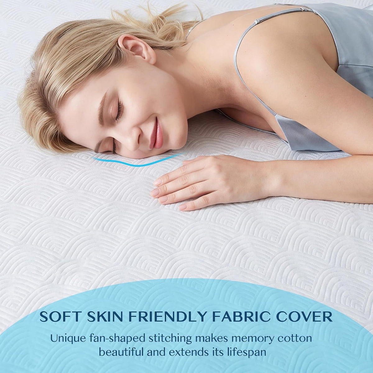 MASVIS 3 Inch Queen Memory Foam Mattress Topper, Ventilated Gel Mattress Topper for Back Pain Relief, CertiPUR-US Certified, Removable Washable Cover