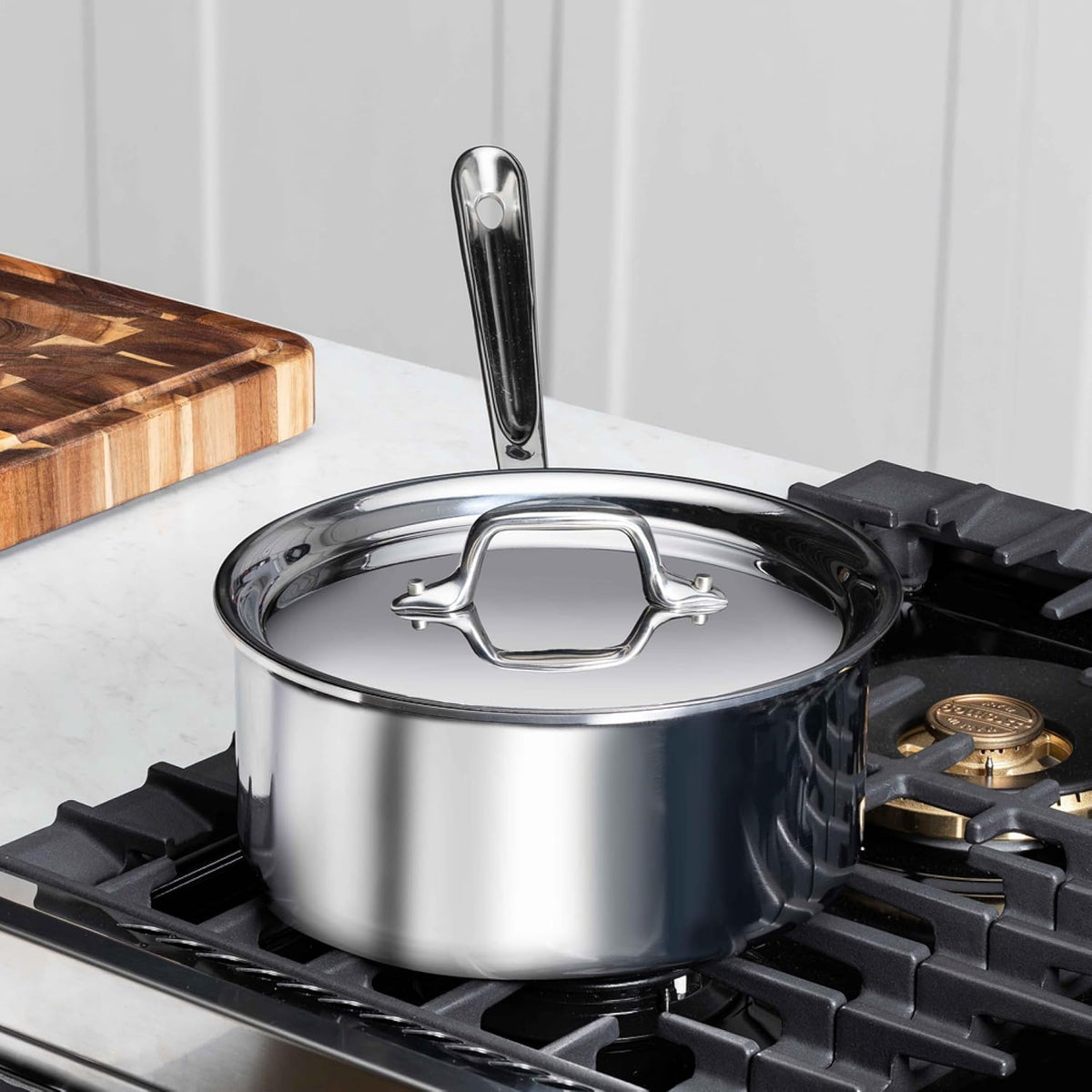All-Clad D3® Stainless Steel 3 Qt Saucepan with Lid, Made in the USA