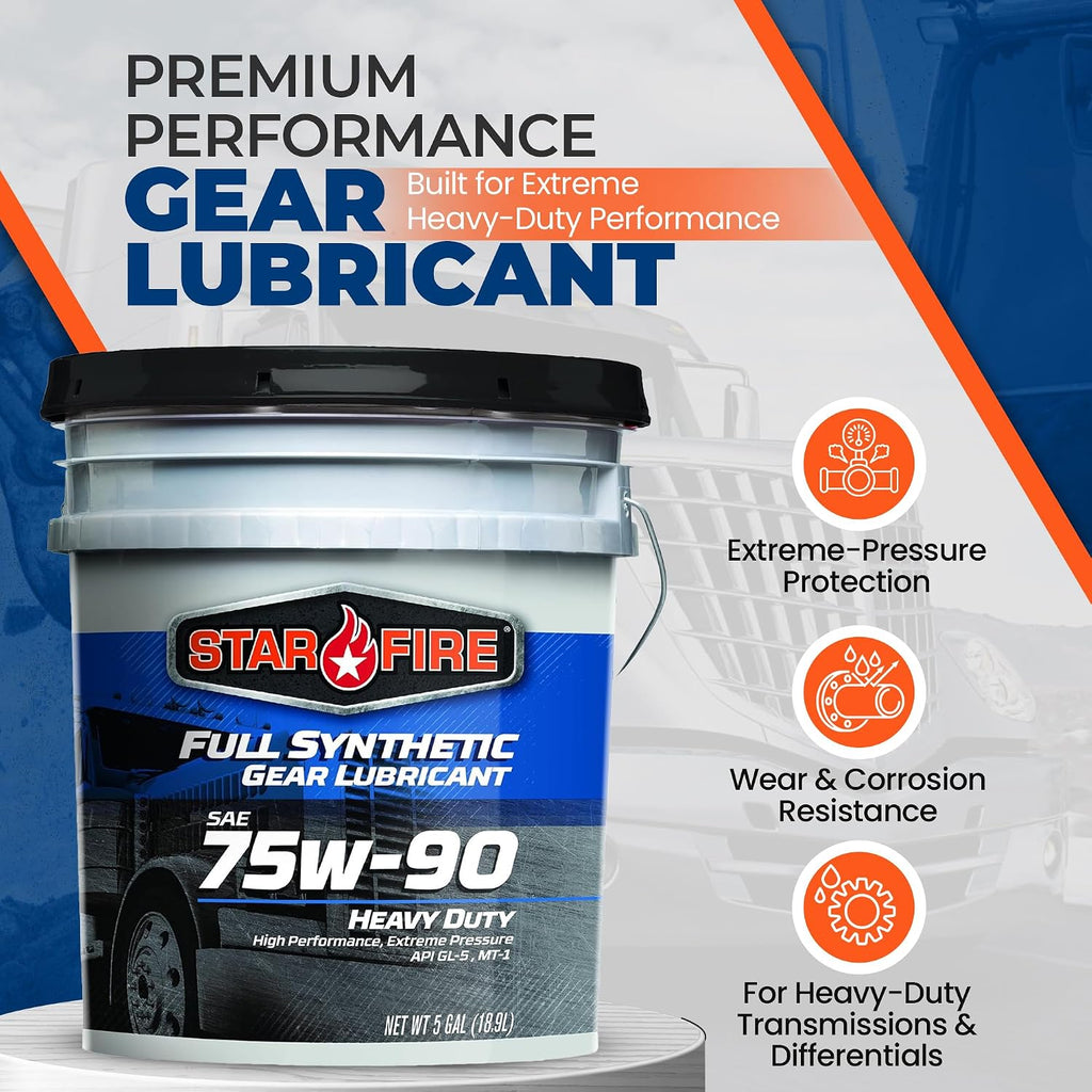 STARFIRE Full Synthetic SAE 75W90 GL-5 Gear/Differential Oil 5 Gallon Pail