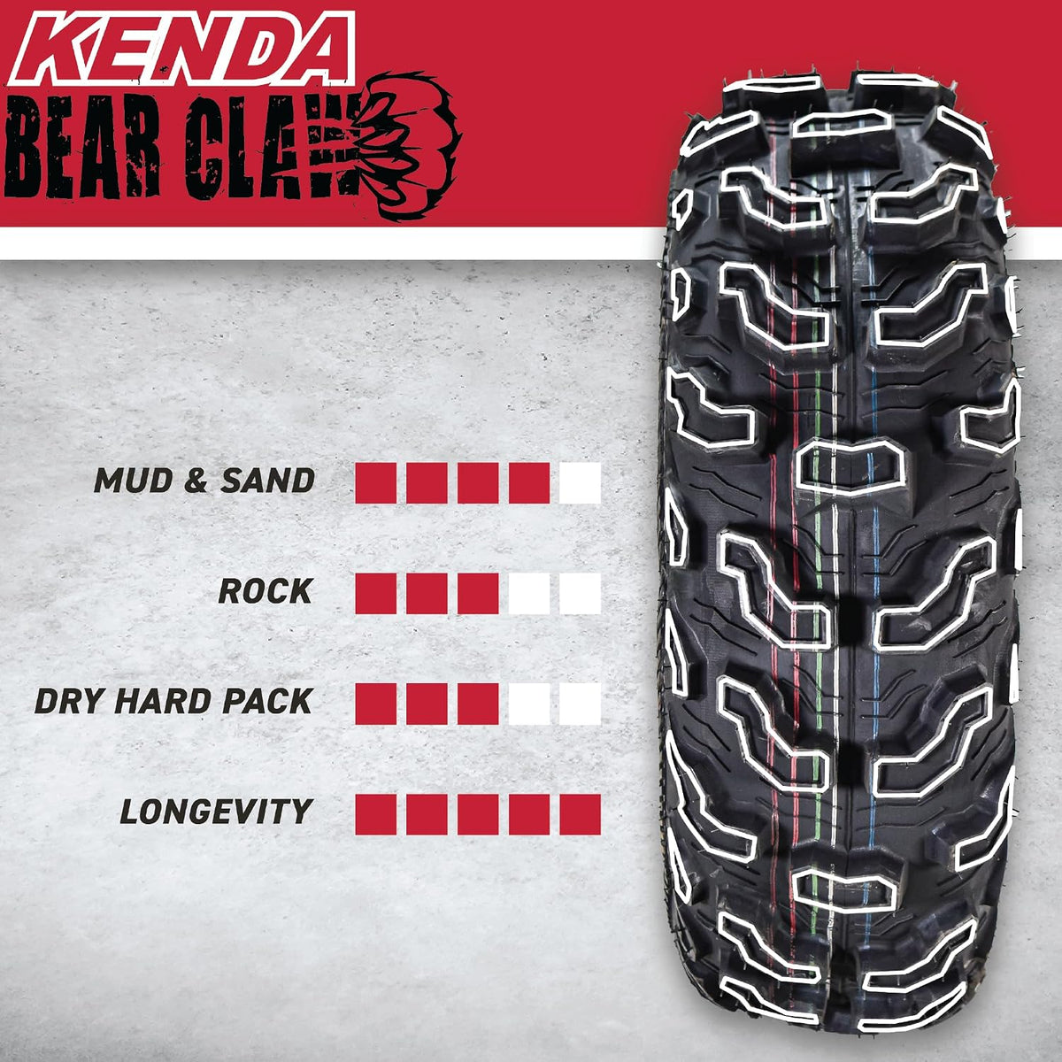 Kenda Bearclaw EX K573-22x7-10 Front ATV/UTV Tires 6-Ply 22x7x10 (2 pk)
