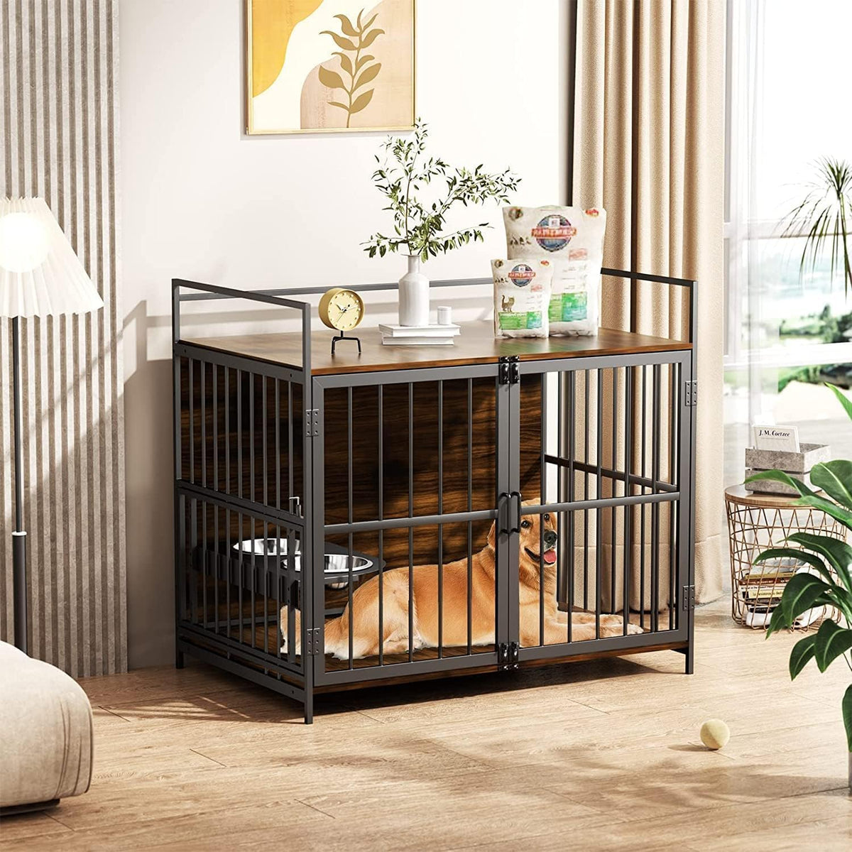 ROOMTEC 41 Inch Dog Crate Furniture, Indoor Kennel End Table
