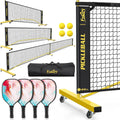 Pickleball Set Net with 4 Paddles Pickleballs, 6FT/11FT/22FT