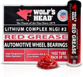 Wolf’s Head Red Grease NLGI #2 (836-88301-91) Premium Tacky Red Grease for Long-Lasting Lubrication, High Temp Protection & Heavy Duty Wheel