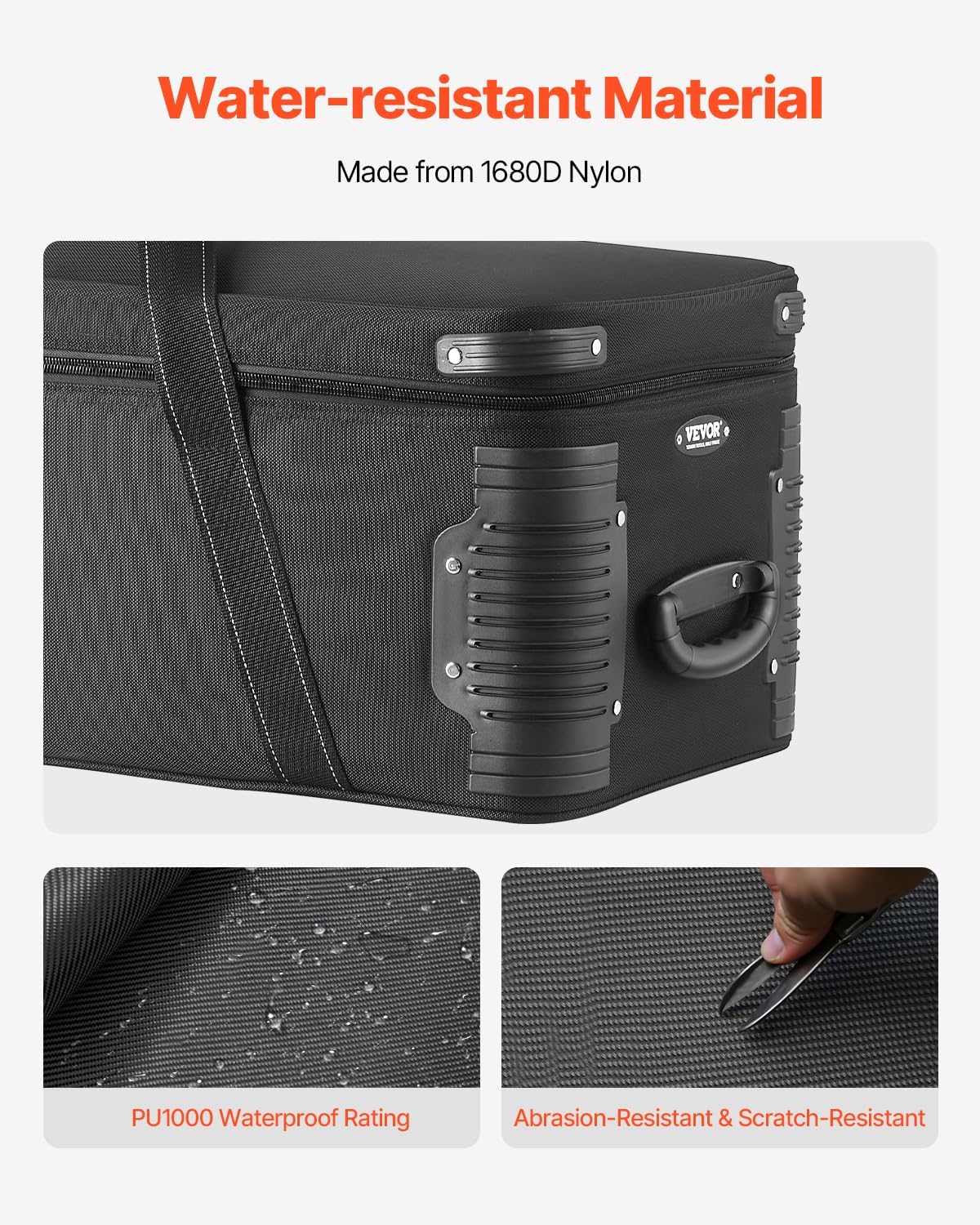VEVOR Studio Equipment Trolley Case, 39.37 x 14.96 x 12.60 in / 100 x 38 x 32 cm, Rolling Camera Bag, Carrying Bag with Wheels Straps Padded
