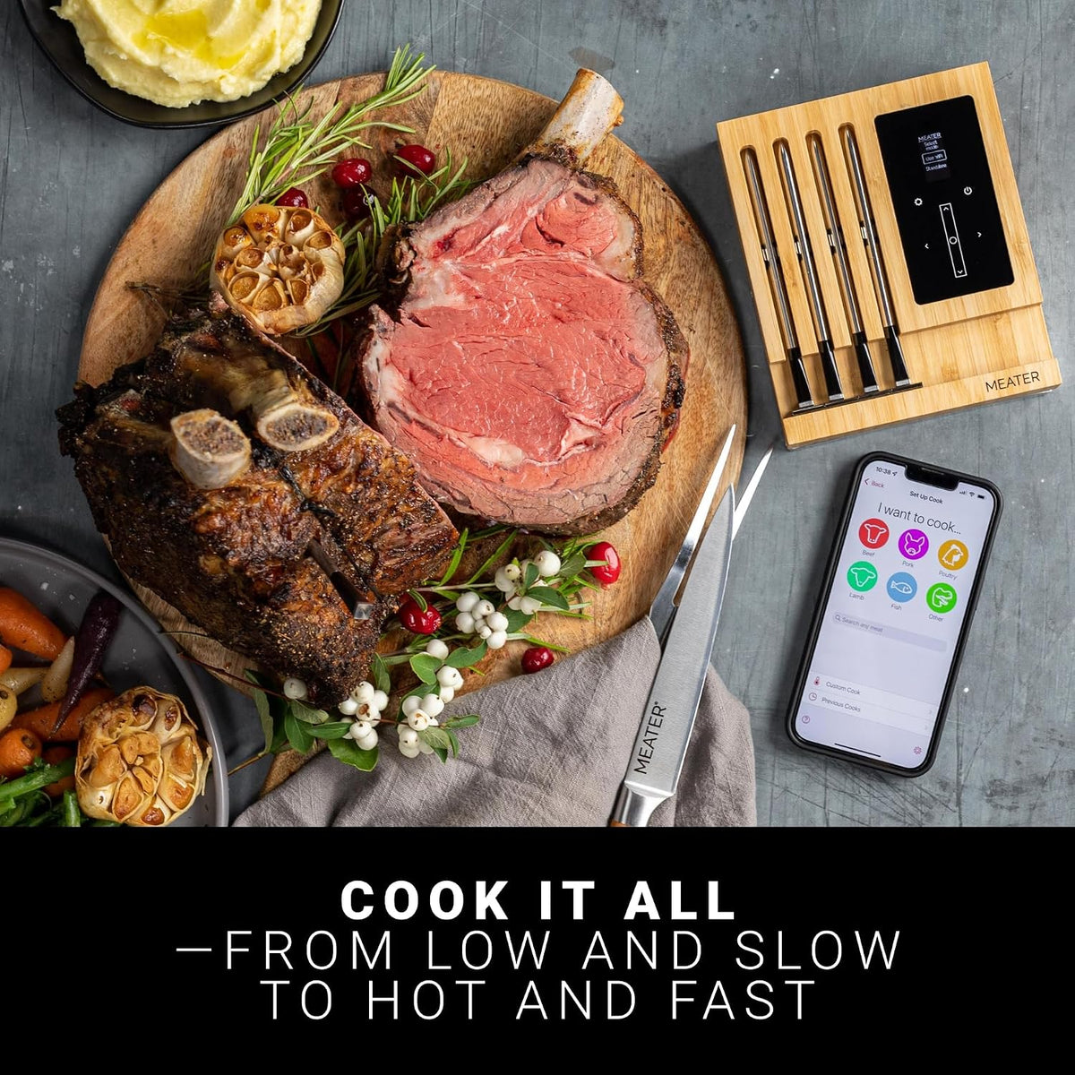MEATER Block WiFi Smart Meat Thermometer, 4-Probe, Standalone Mode, BBQ