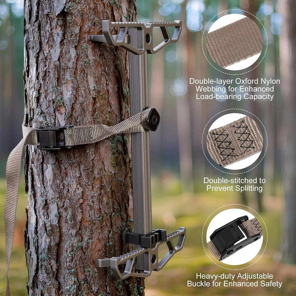 Climbing Sticks for Hunting,17.5" Lightweight Aluminum Non-Slip Climbing Sticks,Stackable and Bundled for Easy Portability,Suitable for Tree Stands
