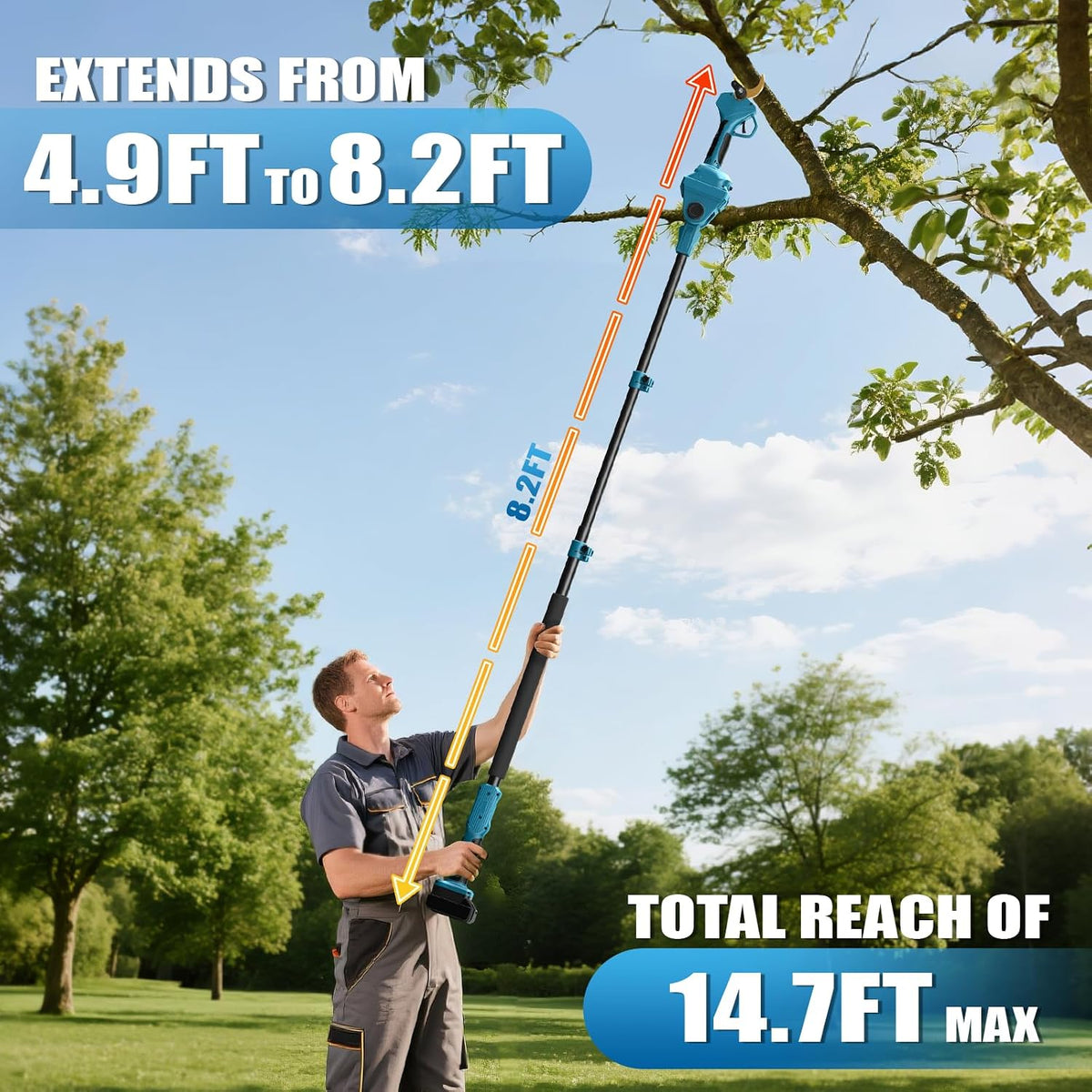 Cordless Pole Pruner for Makita 18V Battery, Electric Pruning Shears