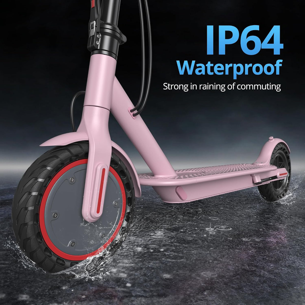 Electric Scooter - 350W/500W Motor, 8.5"/10''Solid Tires, Up to 19/22MPH& 16/21/23Miles Long-Range Portable Commuting Scooter for Adults with Double