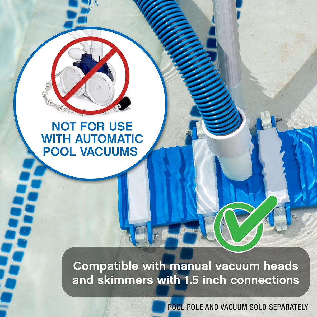 Poolmaster 50-Foot x 1-1/2-Inch Manual Pool Vacuum Hose, Made in USA