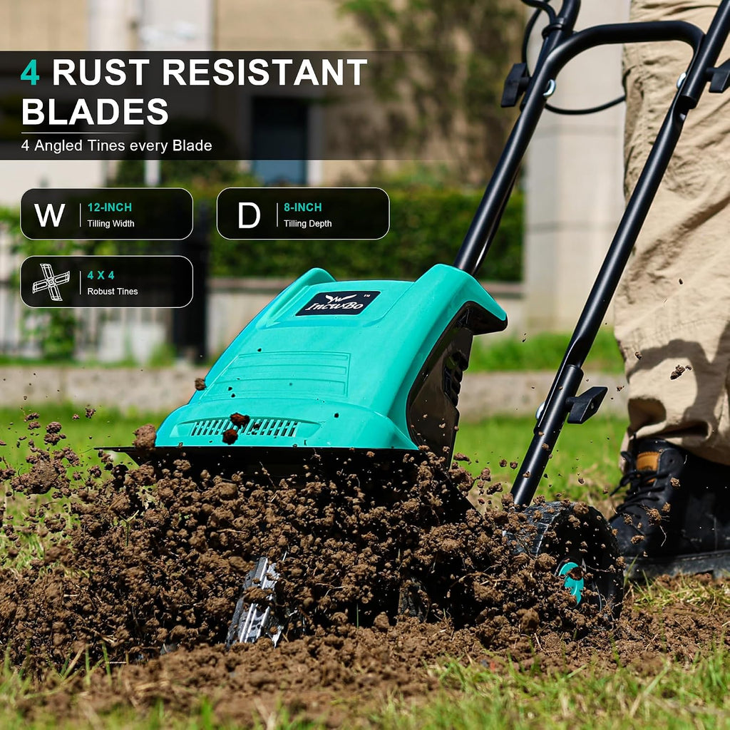 12'' 10.5AMP Corded Electric Garden Roto Tiller Cultivator Powerful