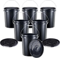 United Solutions 5-Gallon Heavy-Duty Buckets with Snap-On Lids, 6-Pack – BPA-Free, Food-Grade Plastic, Multi-Purpose Storage for Home, DIY, and Job