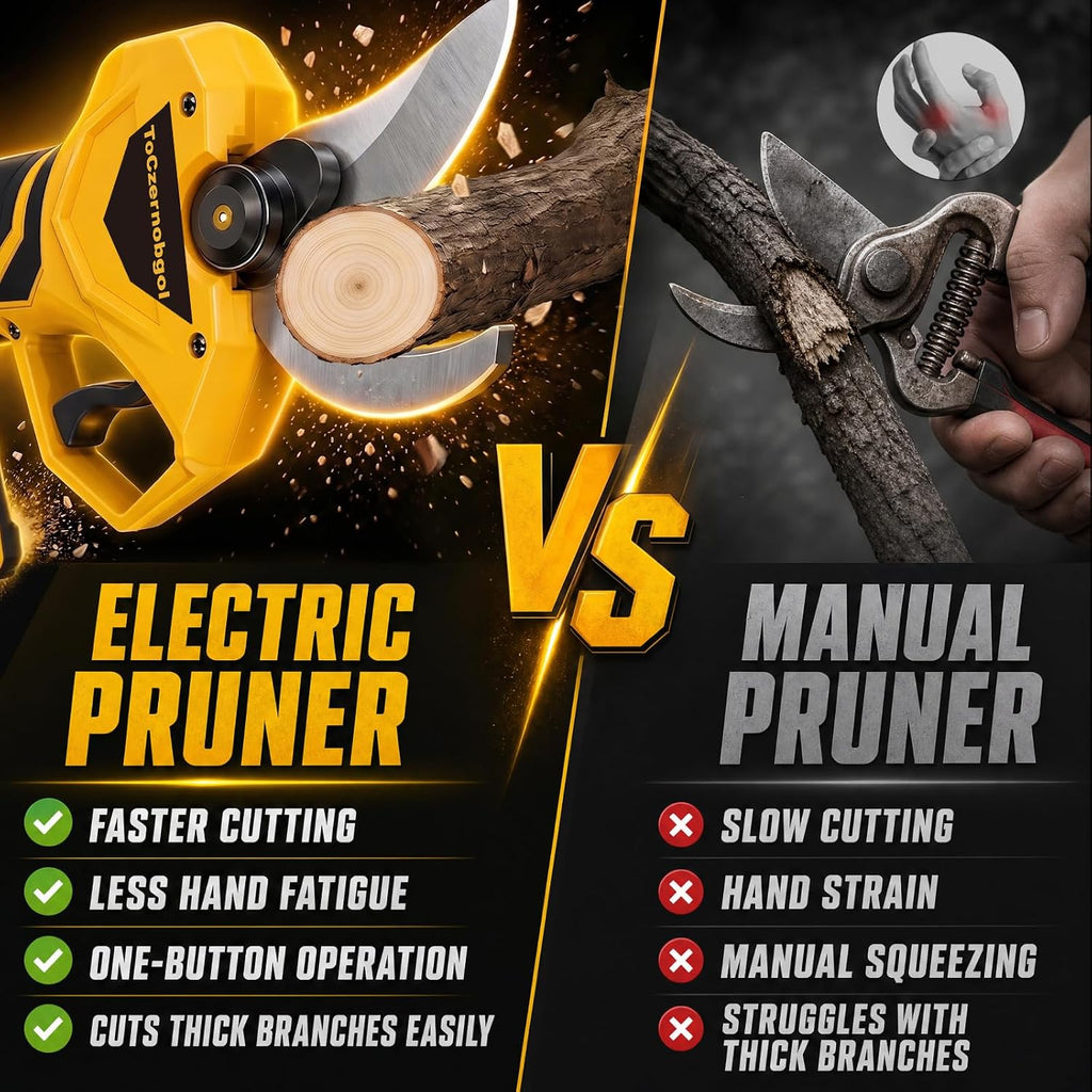 2-in-1 Cordless Pole Pruner, 2.2" Opening Electric Shears, 2×2.0Ah Battery