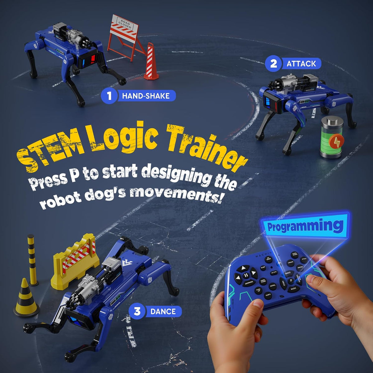 Robot Dog - Interactive STEM Toys with Voice & Remote Control, 30+ Lifelike Actions, Programmable Play, 25m Range, Durable & Safe - Best Gift for