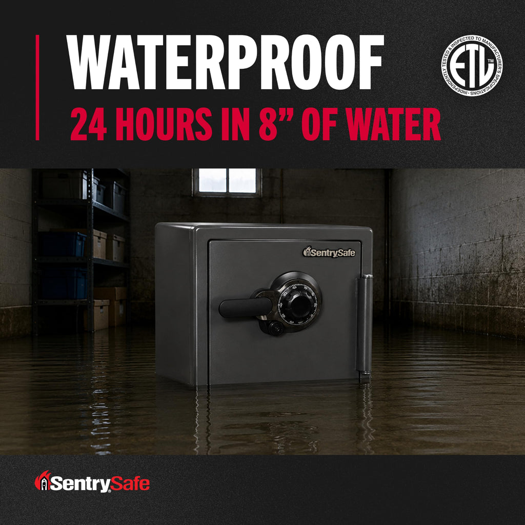 SentrySafe Fireproof Waterproof Safe Dial Combination 1.23 Cu Ft SFW123DSB