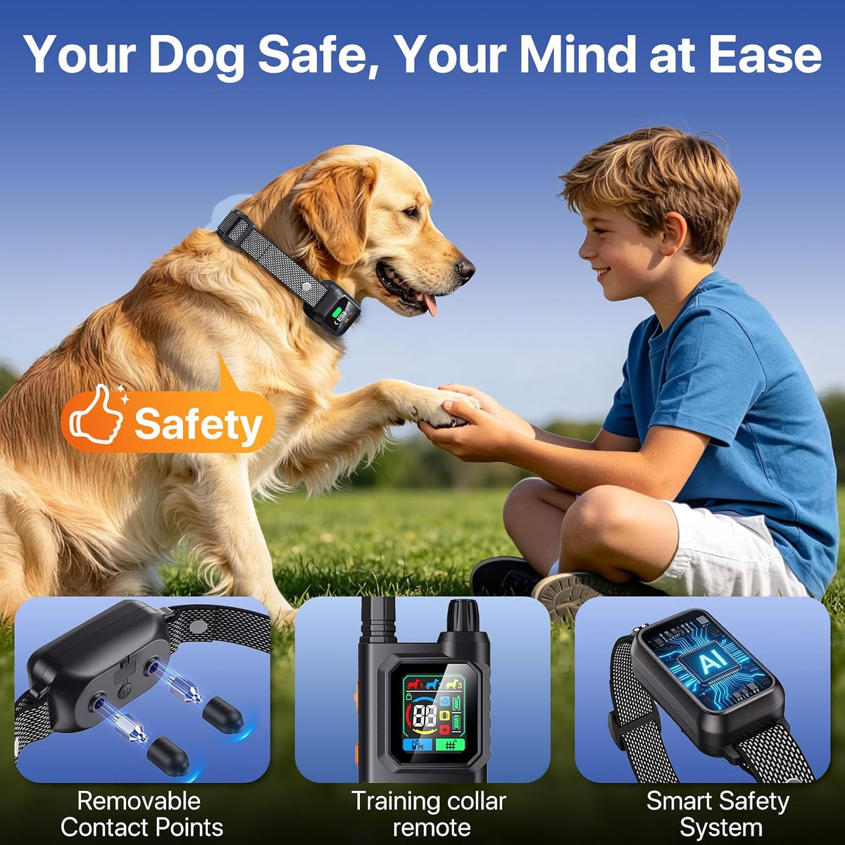 2 In1 Wireless Dog Collar Fence System & Training Collar