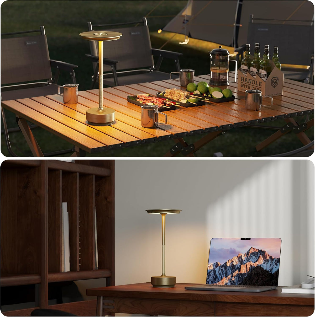 2 Pack Rechargeable Cordless Table Lamp, 5000mAh Battery Table Light