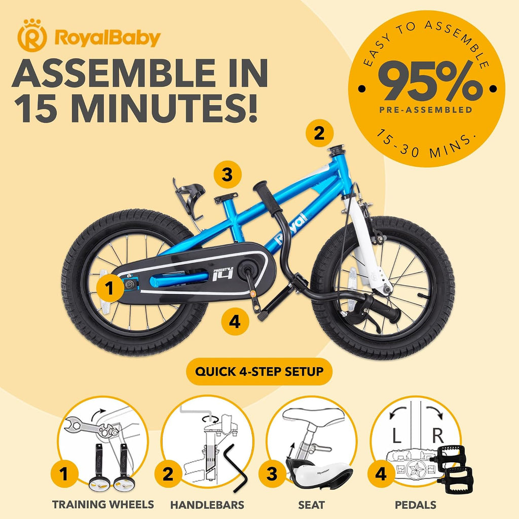 RoyalBaby Freestyle Kids Bike for Boys Girls Ages 3-10 Years