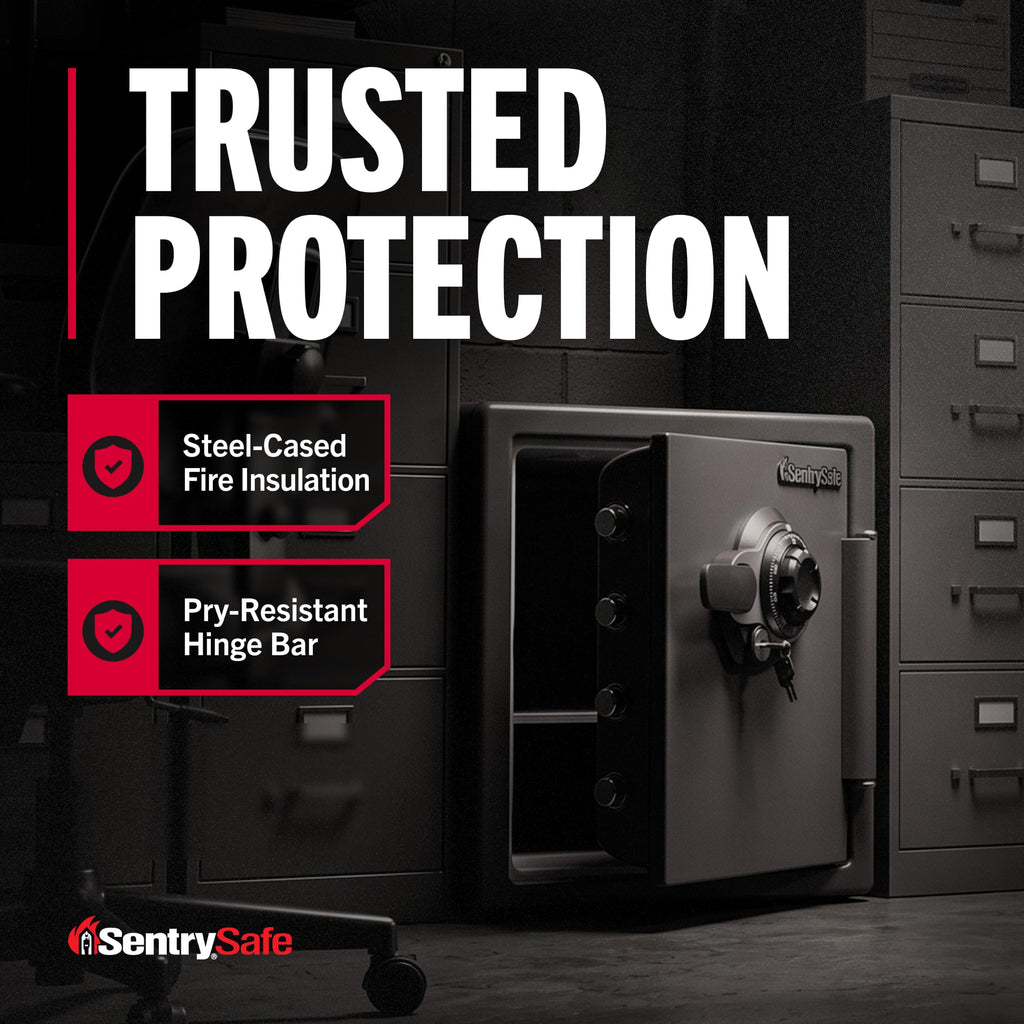 SentrySafe Fireproof Waterproof Safe Dial Combination 1.23 Cu Ft SFW123DSB